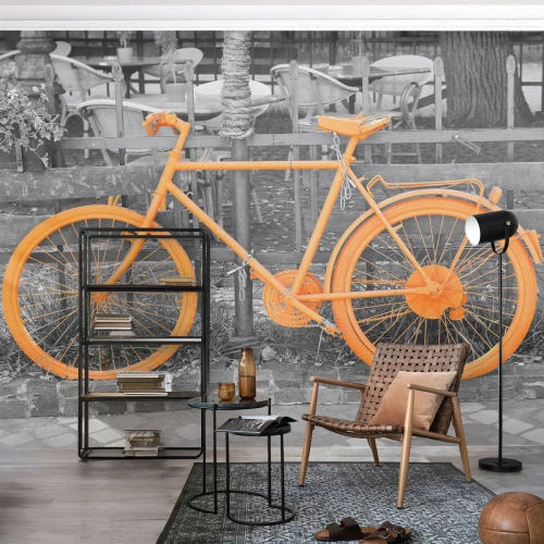 Samolepiaca Fototapeta Deluxe Sticker - Choď, ja tu počkám - Vintage bicykel, Mesto, Cestuje - 150x105 cm
