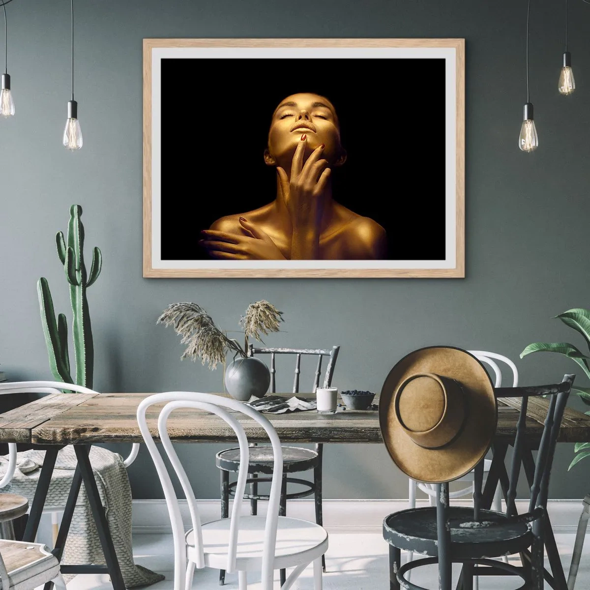 Plagát v ráme zo svetlého duba - Ako zlatý hodváb - 70x50 cm