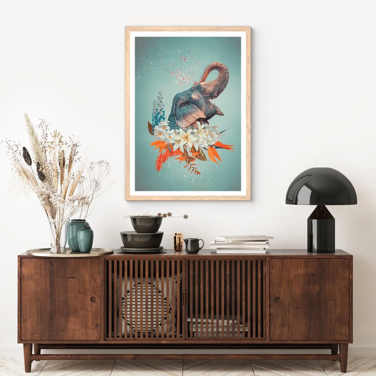 Plagát v ráme zo svetlého duba - Rev radosti - 70x100 cm