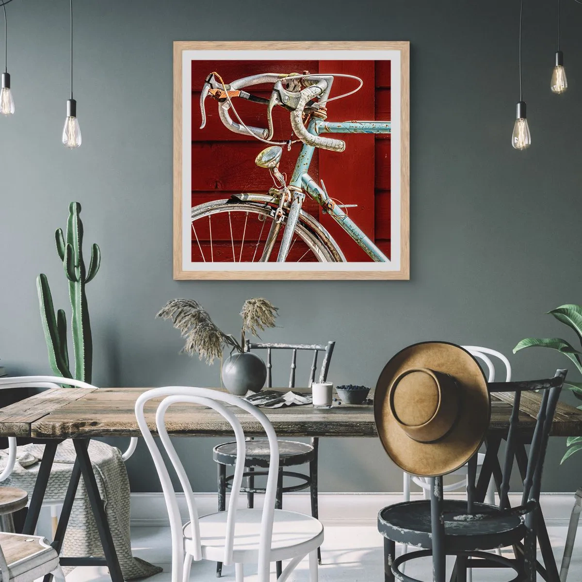 Plagát v ráme zo svetlého duba - Stvorený pre víťazstvo - 40x40 cm