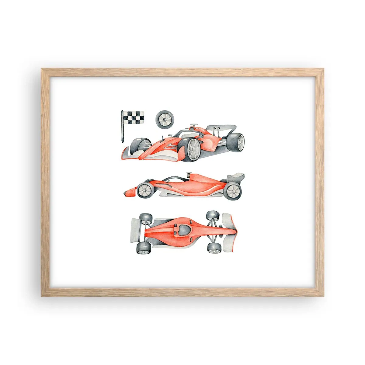 Plagát v ráme zo svetlého duba - Dobehnúť sen - 50x40 cm