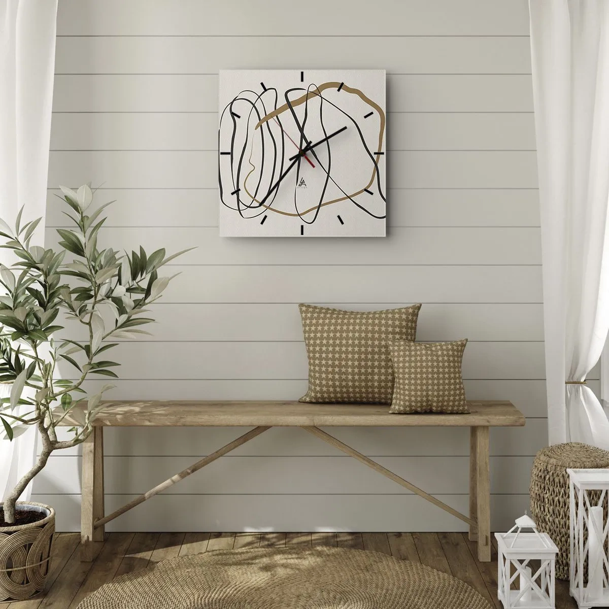 Nástenné hodiny - Kompozícia – tanec v slučke - 40x40 cm