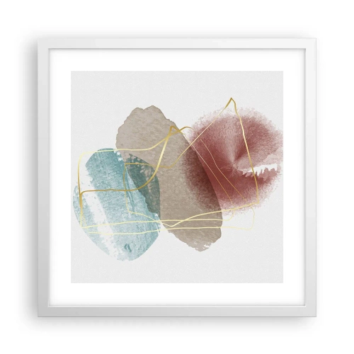 Plagát v bielom ráme - Korálky priestoru - 40x40 cm