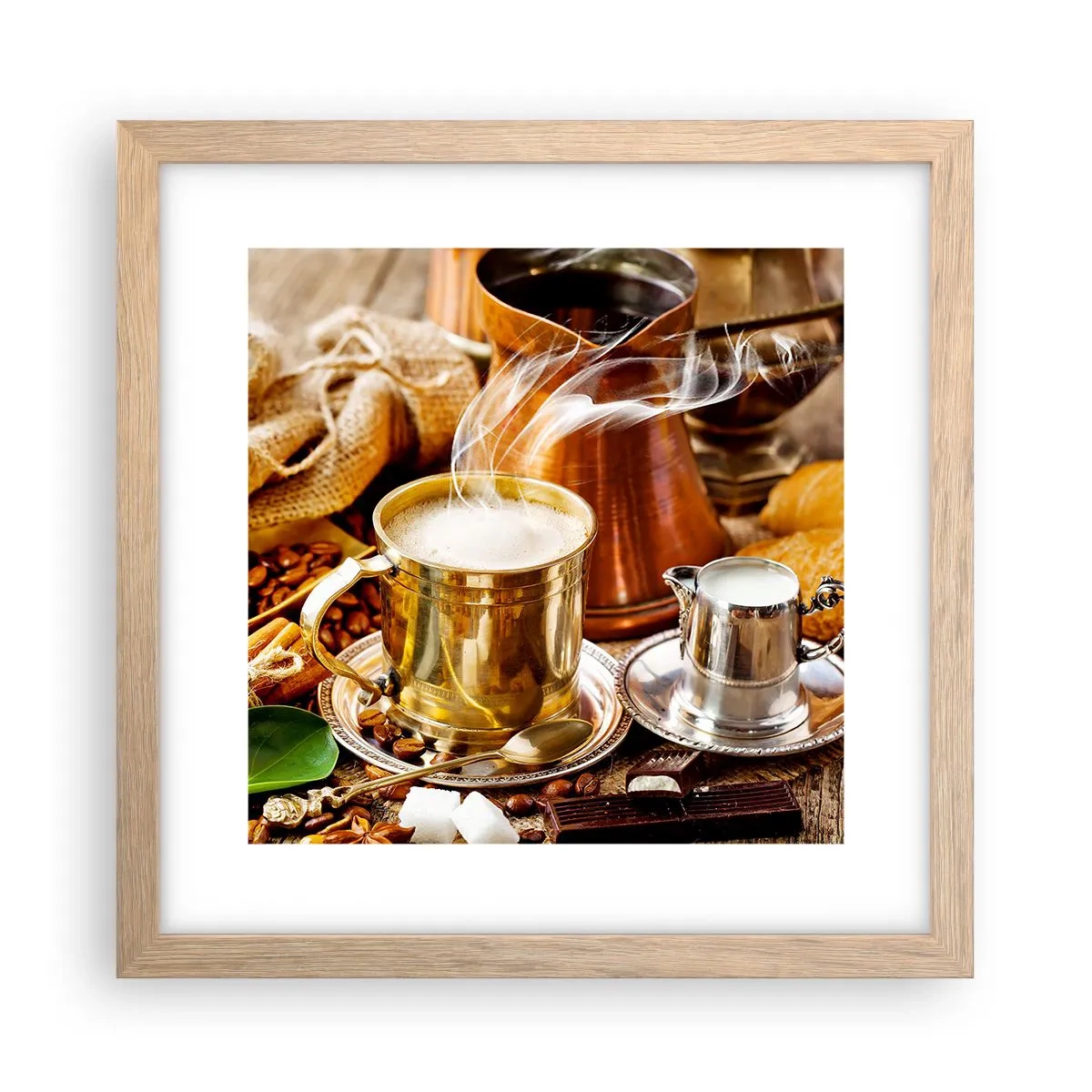 Plagát v ráme zo svetlého duba - Pekný deň prajem! - 30x30 cm