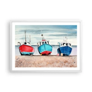 Plagát v bielom ráme - Pripravené na úlovok - 70x50 cm