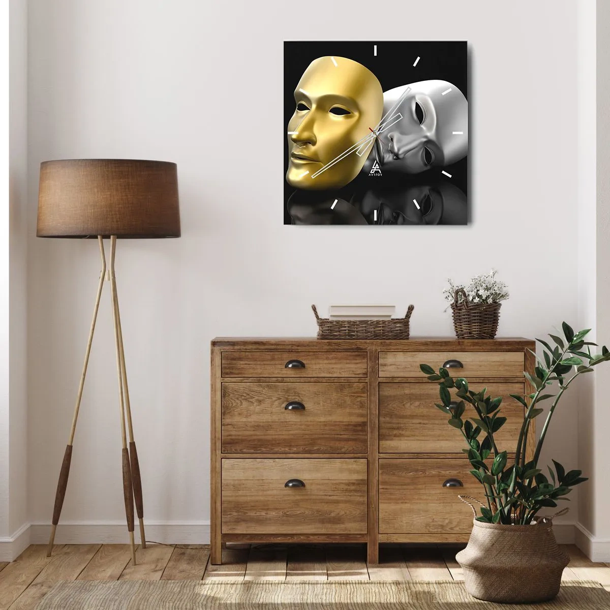 Nástenné hodiny - Život je divadlo - 40x40 cm