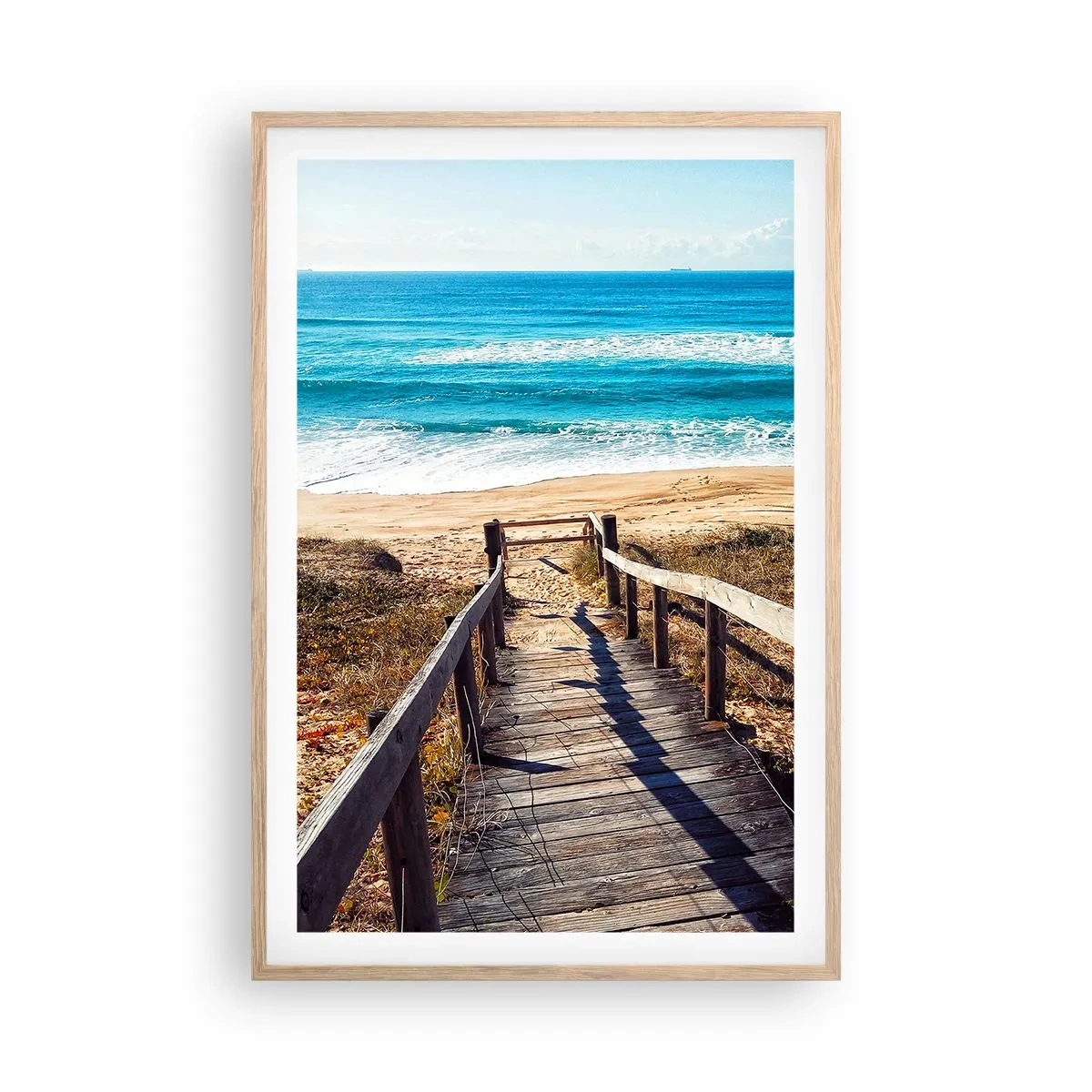 Plagát v ráme zo svetlého duba - Bež! - 61x91 cm