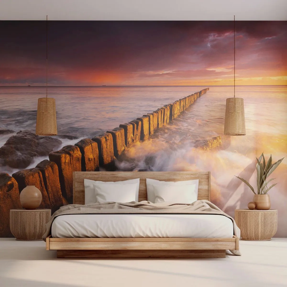 Fototapeta Premium Sand - Jemnosť vĺn - Krajina, Západ slnka, Baltské more - 100x70 cm