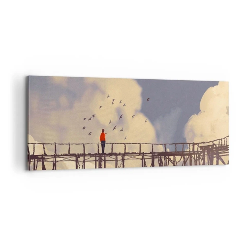 Obraz na plátne - Modrý stesk - 100x40 cm