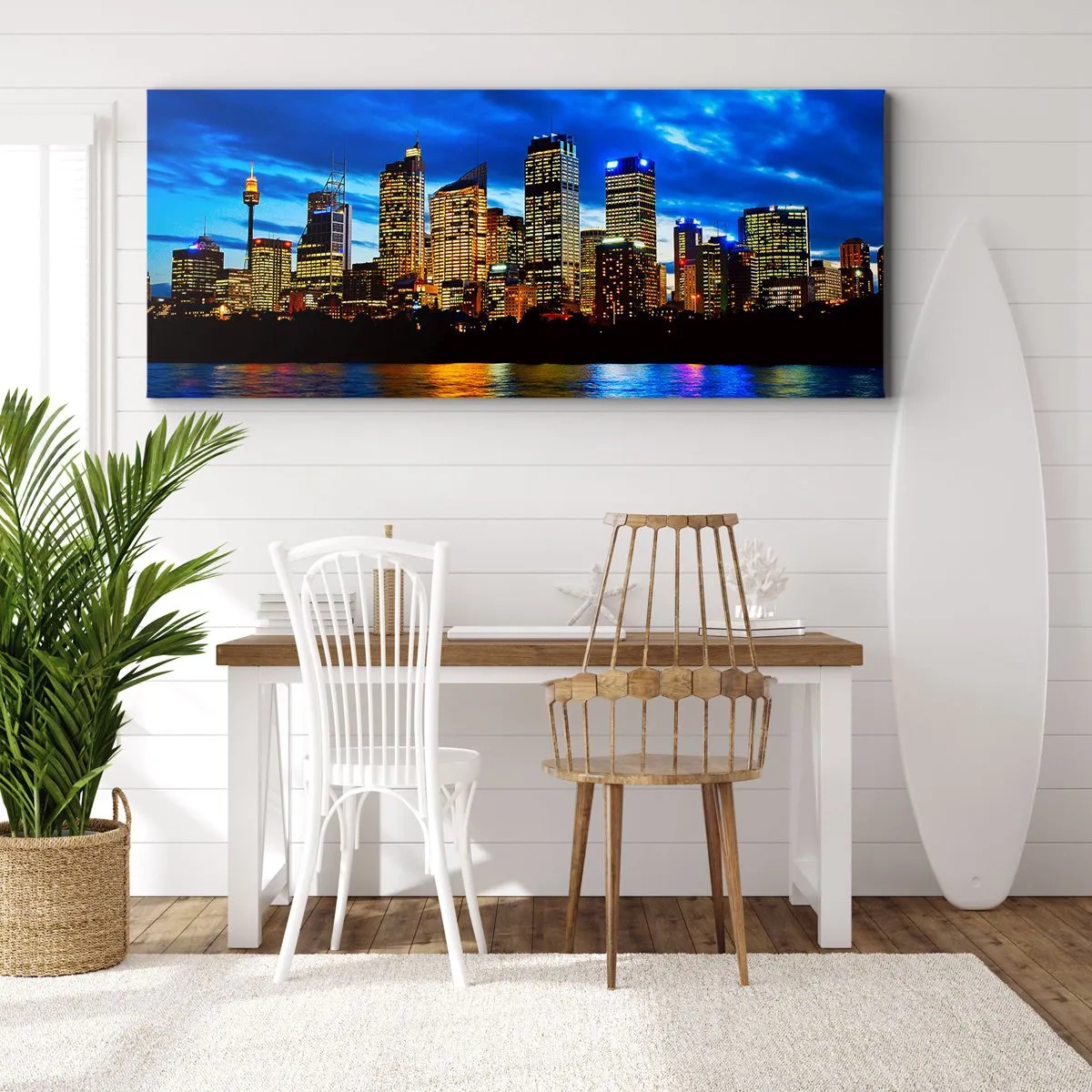 Obraz na plátne - Noc svetiel a farieb - 100x40 cm