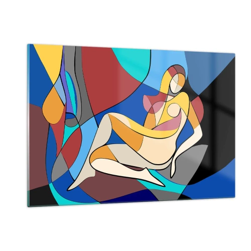 Obraz na skle - Kubistický akt - 120x80 cm