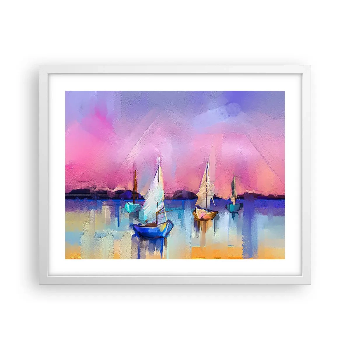 Plagát v bielom ráme - Smer: široká voda - 50x40 cm