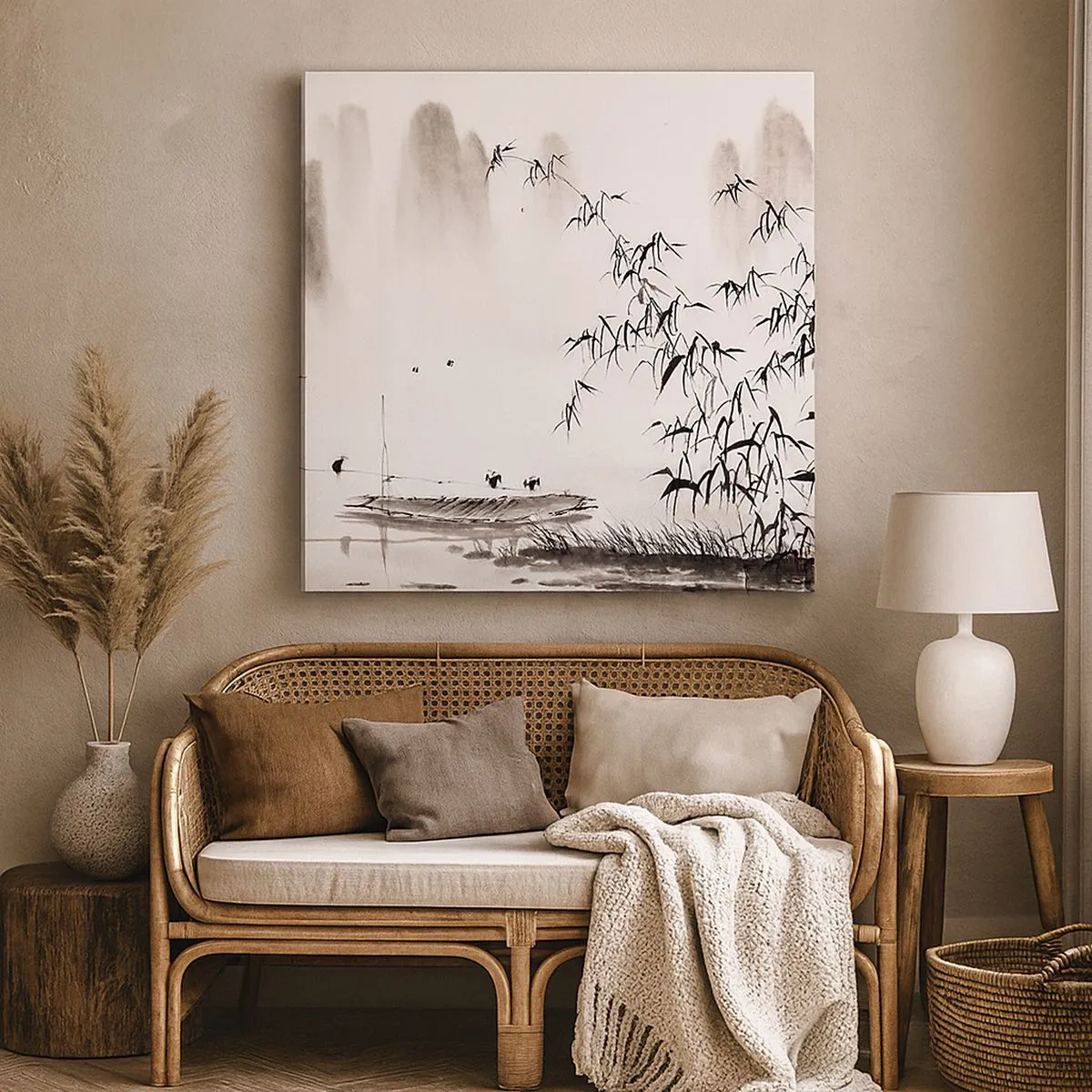 Obraz na plátne - Pokoj ryžových polí - 30x30 cm