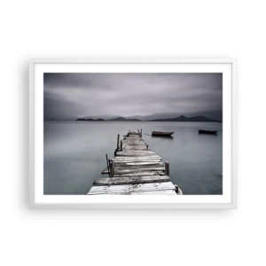 Plagát v bielom ráme - Zajtra môžeš vyraziť - 70x50 cm