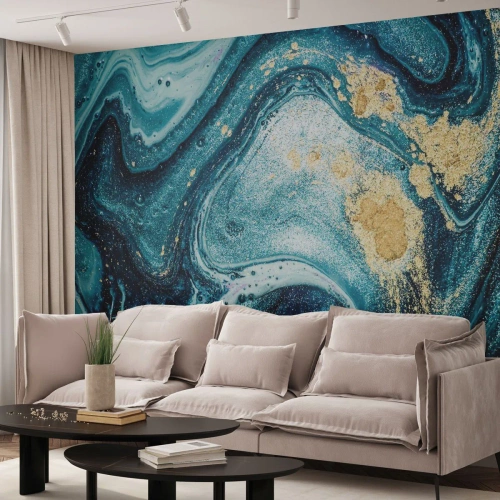 Fototapeta Standard Eco - Modrý vír - Abstrakcia, Kus, Moderný vzor - 200x140 cm