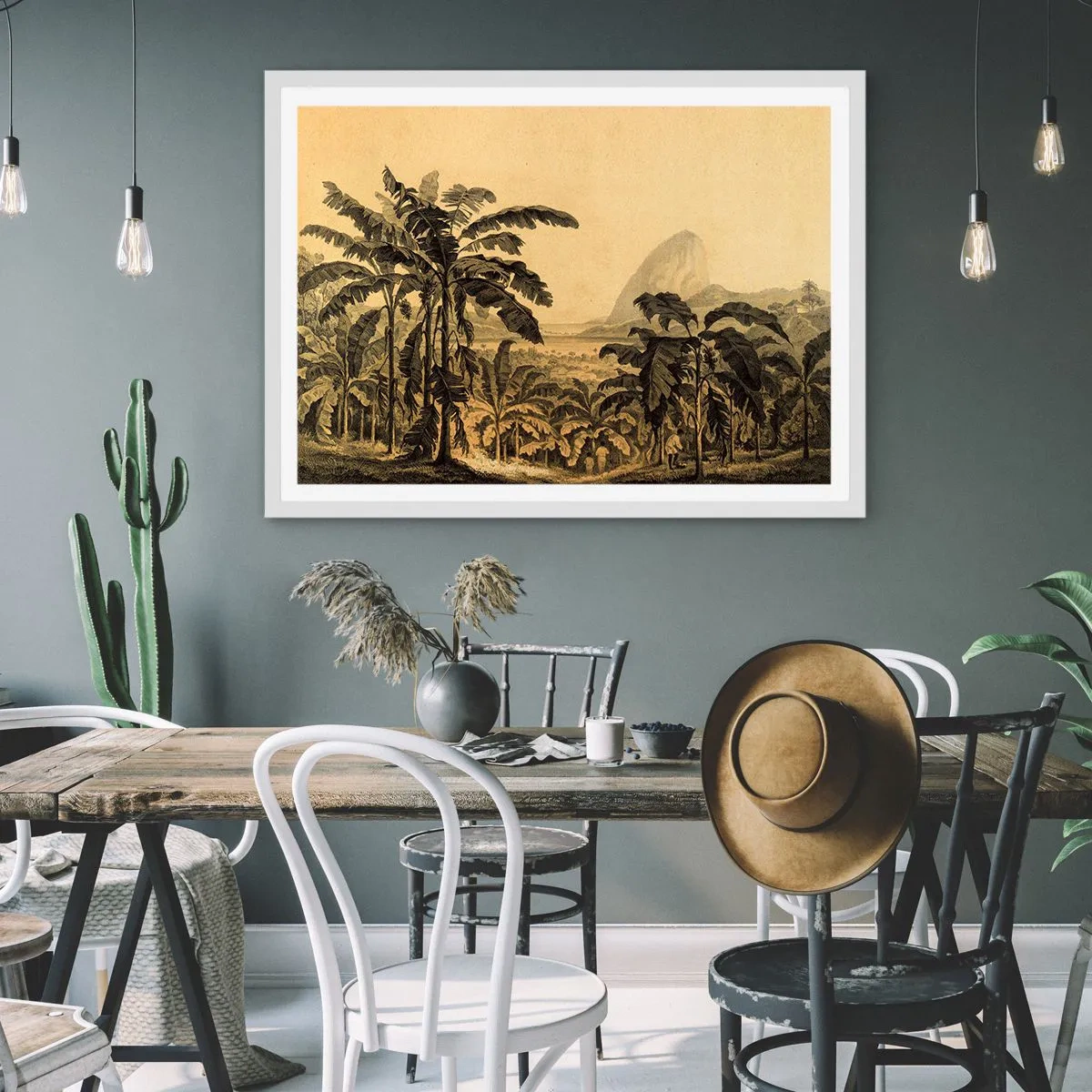 Plagát v bielom ráme - V koloniálnom štýle - 100x70 cm