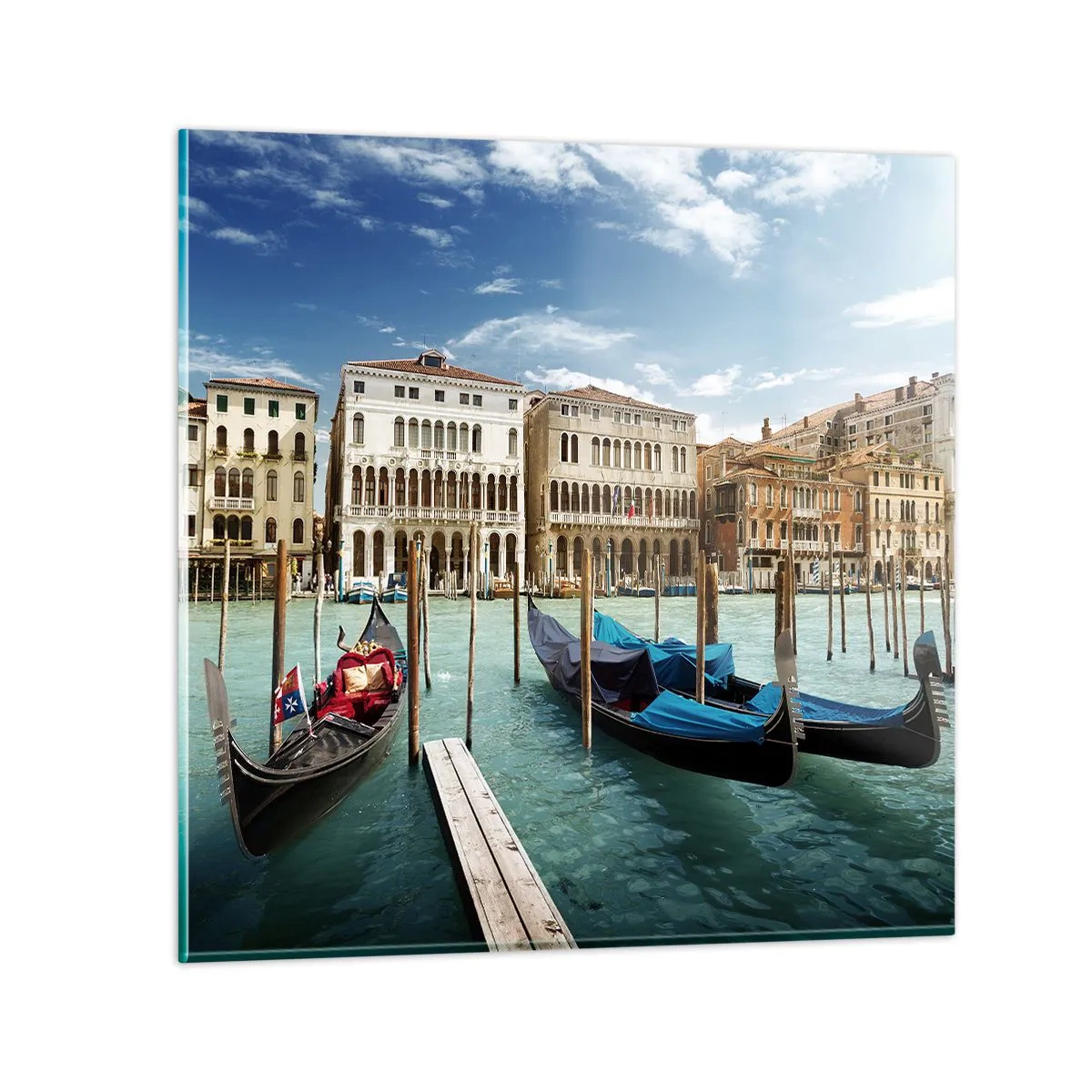 Obraz na skle - Paláce v modrej - 50x50 cm