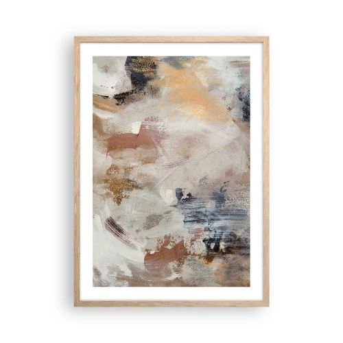 Plagát v ráme zo svetlého duba - Hmlistá abstrakcia - 50x70 cm