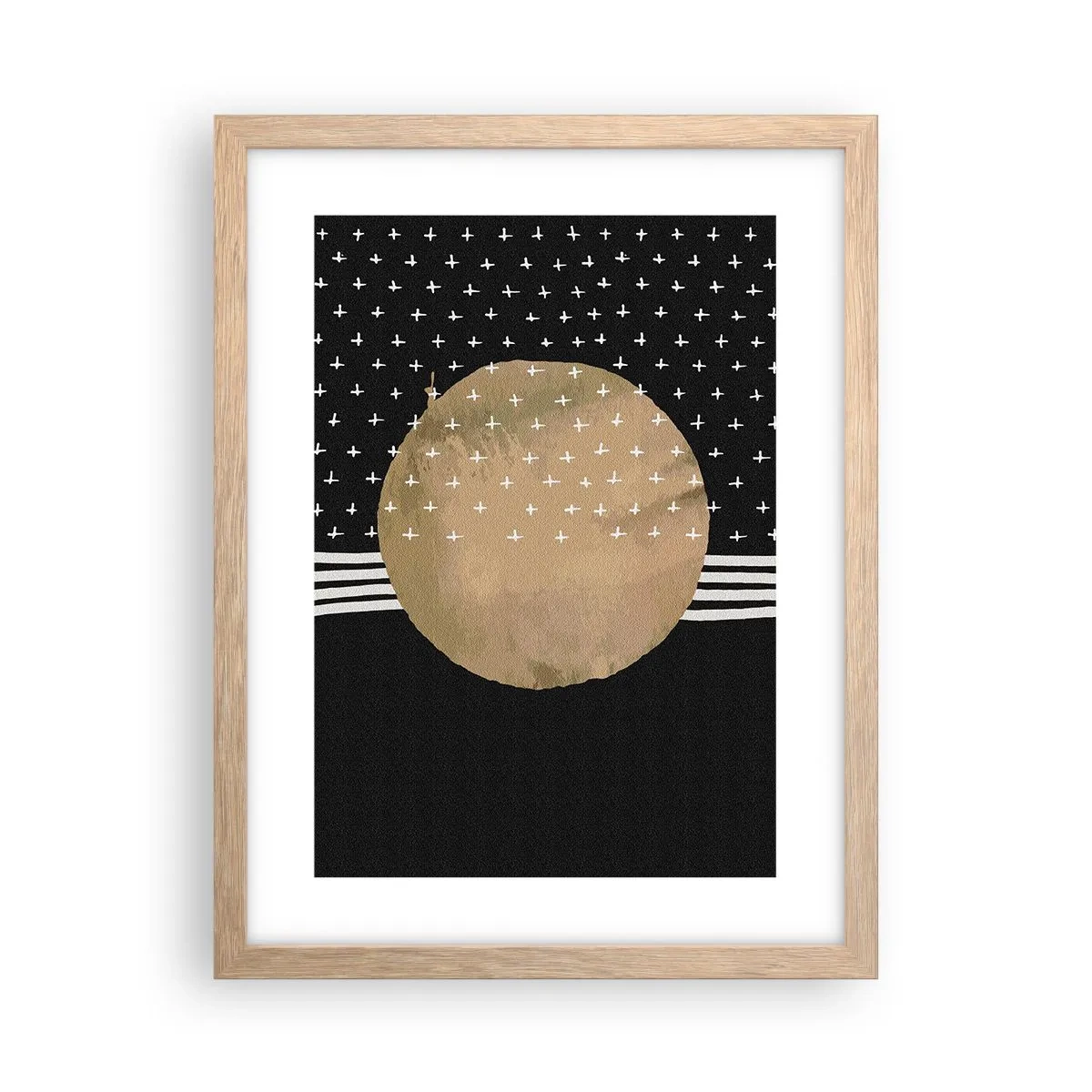 Plagát v ráme zo svetlého duba - Kompozícia: vlajka galaxie - 30x40 cm