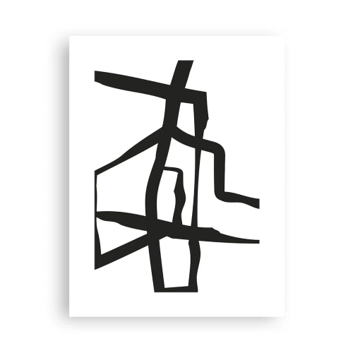 Plagát - Čiernobiela konštrukcia - 30x40 cm