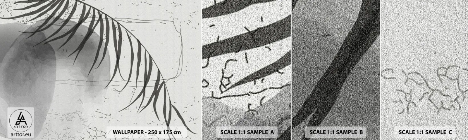 Vzorka Fototapeta Standard Eco - Subtílna exotika prírody - Minimalizmus, Botanický, List - 100x30 cm