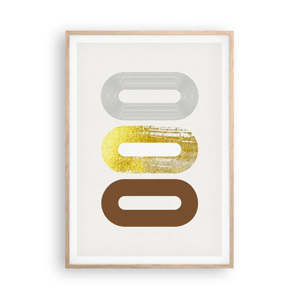 Plagát v ráme zo svetlého duba - Ooo! - 70x100 cm