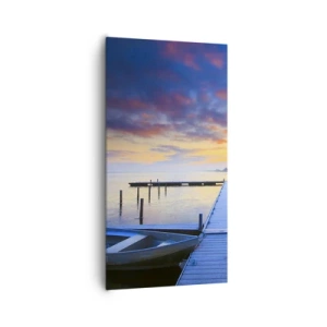 Obraz na plátne - Fialovo-zlatý pokoj - 65x120 cm