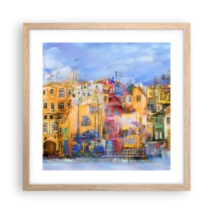 Plagát v ráme zo svetlého duba - Sme spolu - 40x40 cm