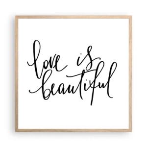 Plagát v ráme zo svetlého duba - Prečítaj a zopakuj - 60x60 cm