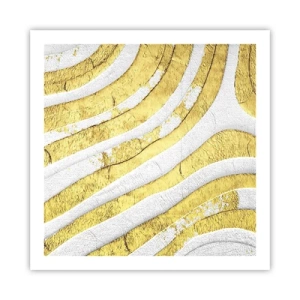 Plagát - Kompozícia v bielej a zlatej - 60x60 cm