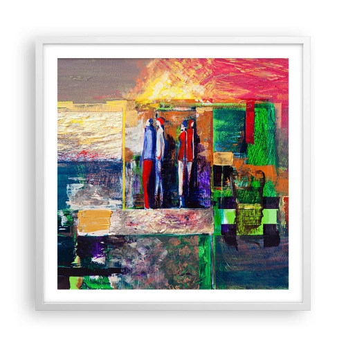 Plagát v bielom ráme - Vzťahy a emócie - 60x60 cm
