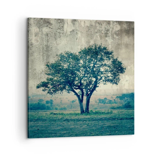 Obraz na plátne - Jabloň na modrom poli? - 60x60 cm