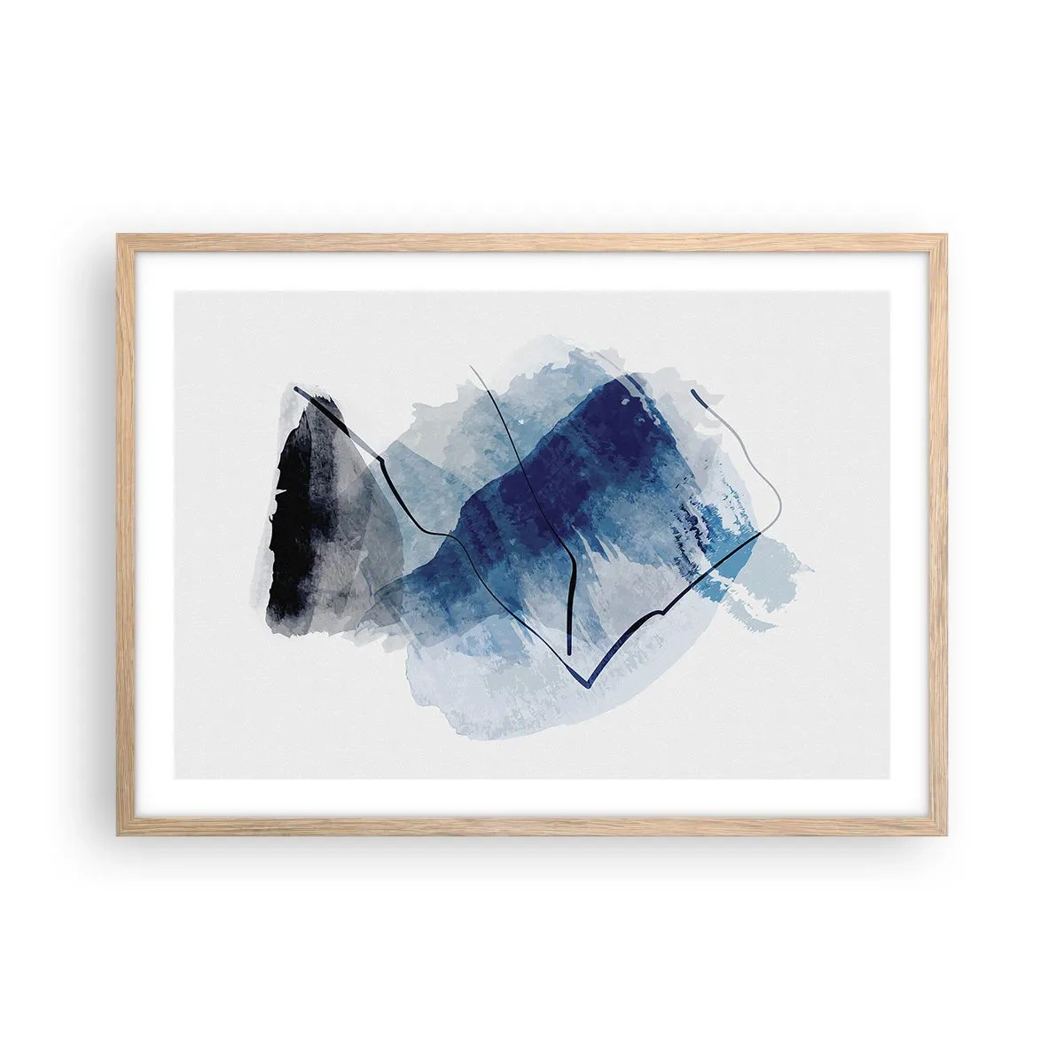 Plagát v ráme zo svetlého duba - Ľadová hora - 70x50 cm