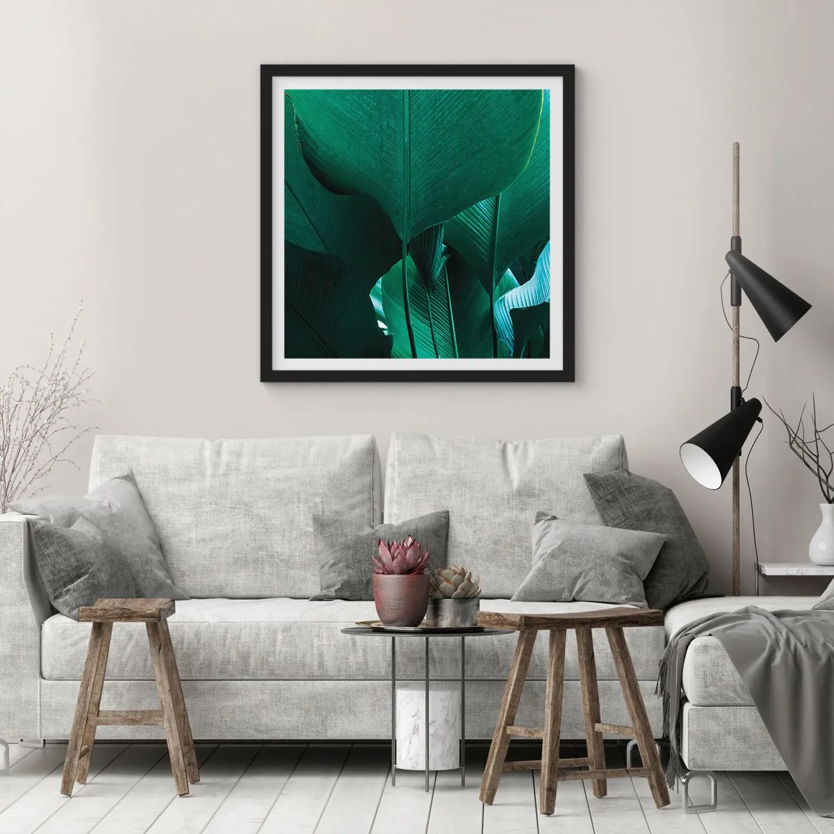 Plagát v čiernom ráme - Obrátené k svetlu - 50x50 cm