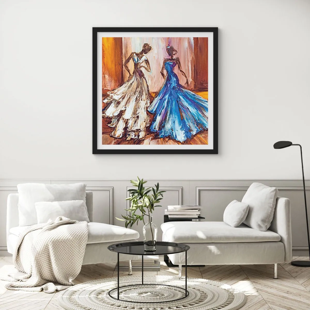 Plagát v čiernom ráme - Pôvabné duo - 50x50 cm