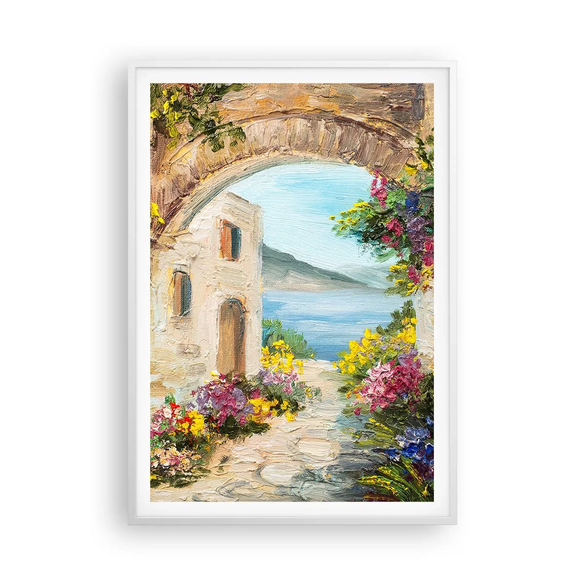 Plagát v bielom ráme - Pôvab pobrežnej krajiny - 70x100 cm