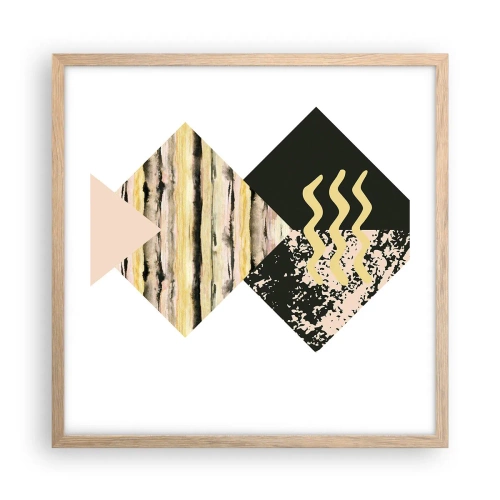 Plagát v ráme zo svetlého duba - Nie je to tak jednoduché - 50x50 cm