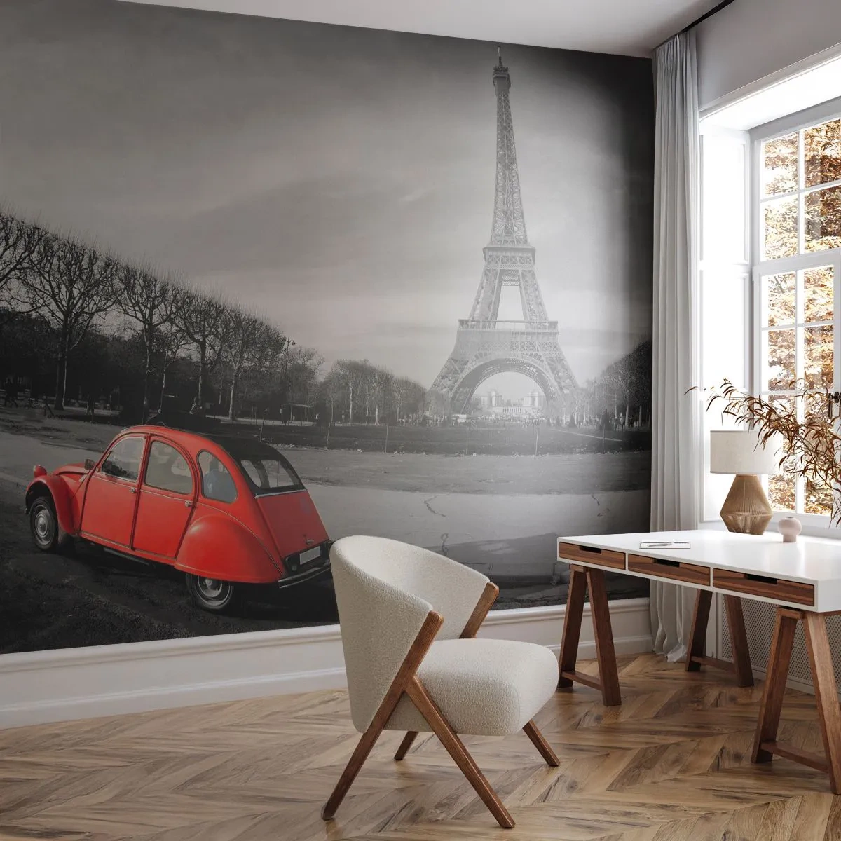 Samolepiaca Fototapeta Deluxe Sticker - Viac parížske ako samotný Paríž - Mesto, Eiffelova veža, Paríž - 250x175 cm