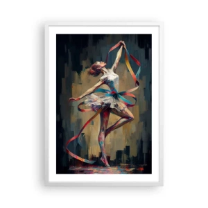 Plagát v bielom ráme - Tanec so stuhou - 50x70 cm