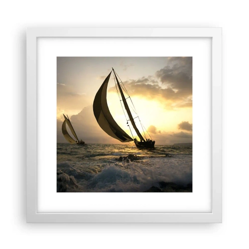 Plagát v bielom ráme - S vetrom a proti vetru - 30x30 cm
