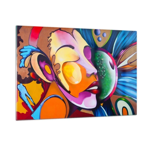 Obraz na skle - Dotknúť sa farbou - 120x80 cm