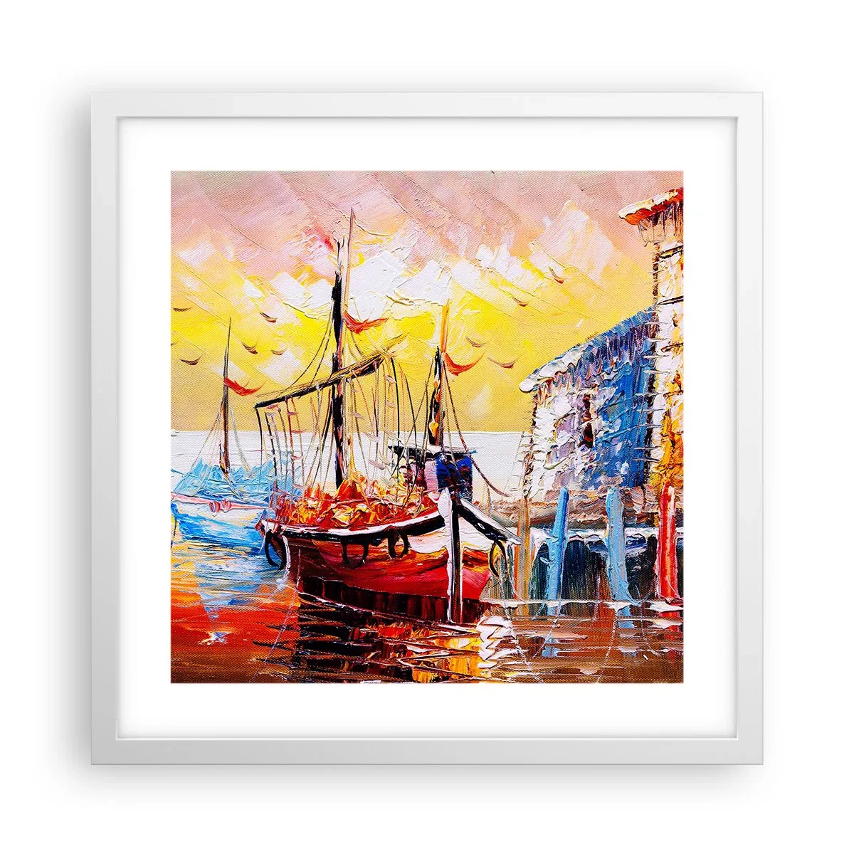 Plagát v bielom ráme - Šťastný návrat - 40x40 cm