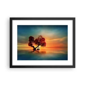 Plagát v čiernom ráme - Voda a ticho vesmíru - 40x30 cm