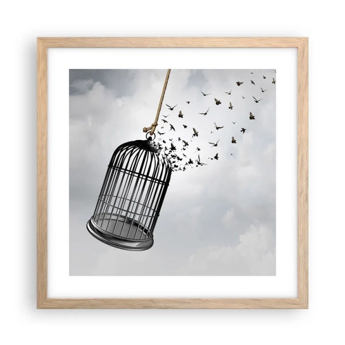 Plagát v ráme zo svetlého duba - Viera… nádej… sloboda! - 40x40 cm