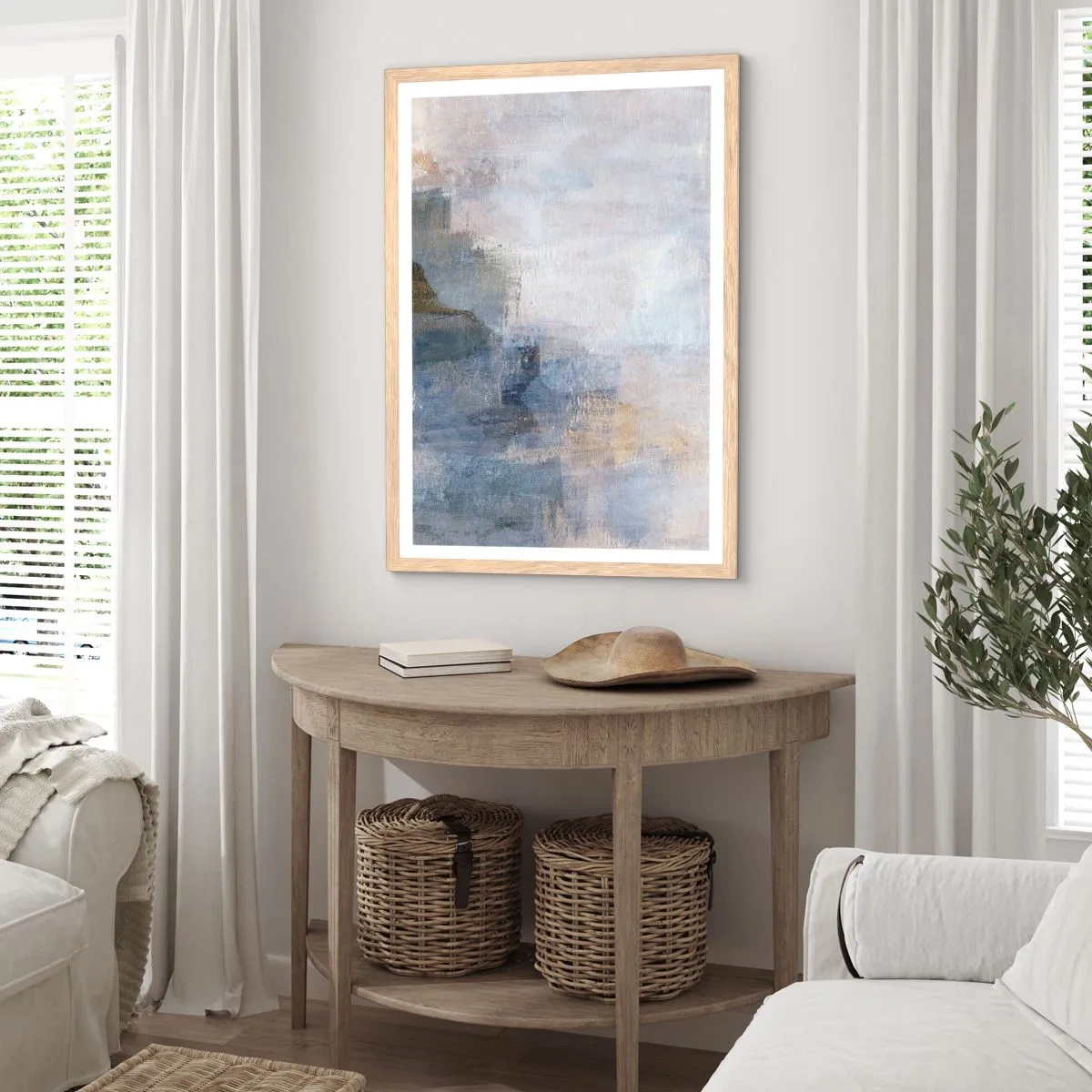 Plagát v ráme zo svetlého duba - Tóny a akordy farieb - 70x100 cm