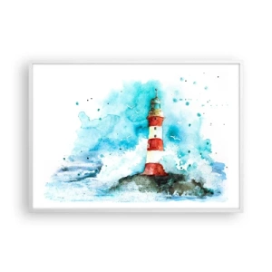 Plagát v bielom ráme - Jednota živlov - 100x70 cm