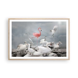 Plagát v ráme zo svetlého duba - Kde som sa tu vzal? - 91x61 cm