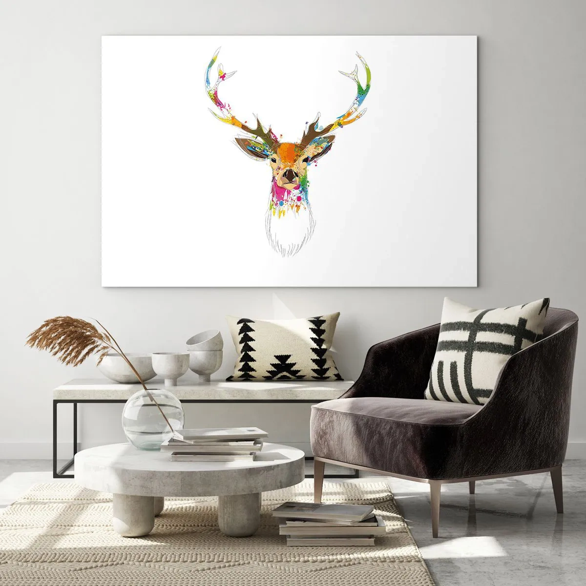 Obraz na skle - Jemné jelenča vykúpané vo farbe - 120x80 cm