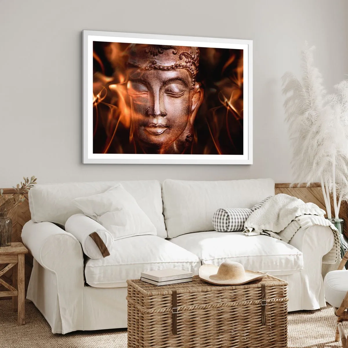 Plagát v bielom ráme - Existuje iba tu a teraz - 91x61 cm