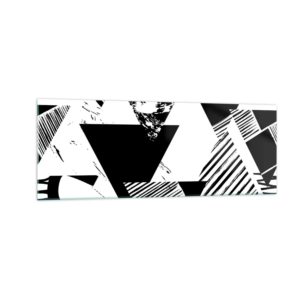 Obraz na skle - Dážď trojuholníkov - 140x50 cm